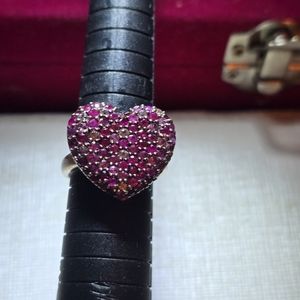 Effy size 8 sterling silver heart pink ring